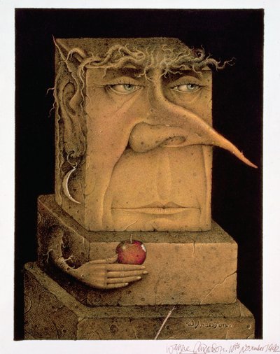 Adão (lápis e lápis de cor sobre papel) (par de 155035) de Wayne Anderson