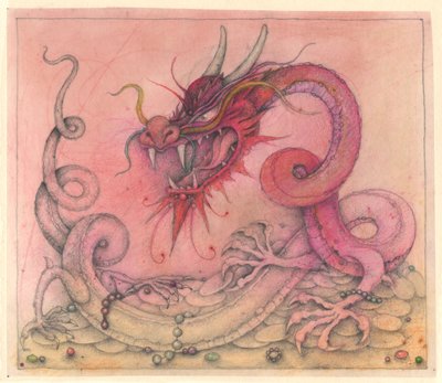 Dragão malvado, 2000 (técnica mista) de Wayne Anderson