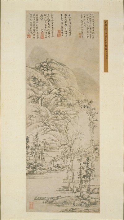 Árvores antigas e névoas cinzentas, 1530. de Wen Zhengming