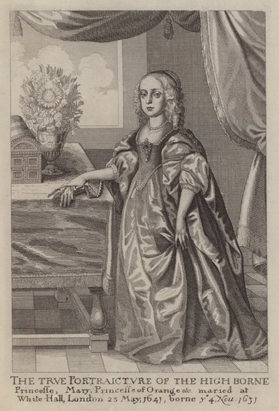 Maria, Princesa de Orange (gravura) de Wenceslaus (after) Hollar