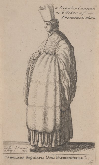 Um Canhão Regular da ordem de Premonstratum (Cânon Regular Ord: Præmonstratensis) de Wenceslaus Hollar