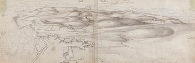 Uma vista da Torre de Peterborough em Tânger de Wenceslaus Hollar