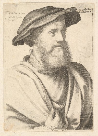 Um homem barbudo depois de Hans Holbein, 1646. de Wenceslaus Hollar
