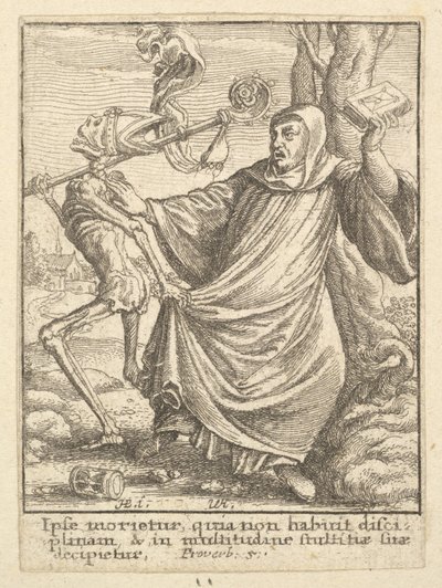 Abade, da Dança da Morte, 1651. de Wenceslaus Hollar