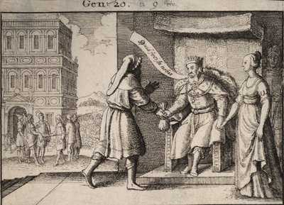 Abimelech a repreender Abraham. Estado 1 de Wenceslaus Hollar