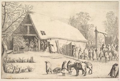 Adoração dos reis, depois de Augustin Braun, 1646. de Wenceslaus Hollar
