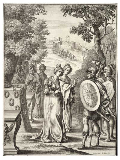 Enéias encontra Andrômaca de Wenceslaus Hollar