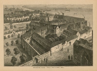 Vista aérea, de, winchester, casa de Wenceslaus Hollar