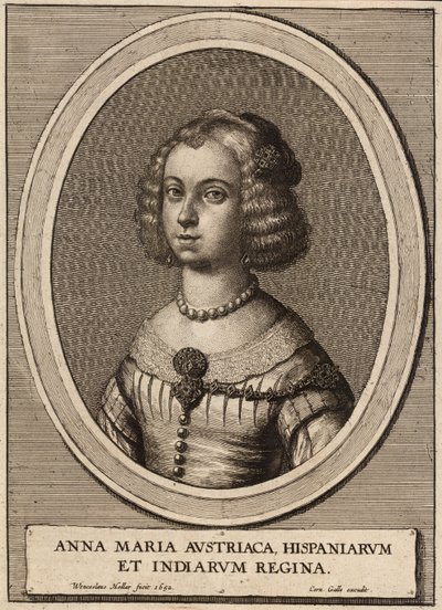 Anna Maria, Rainha de Espanha de Wenceslaus Hollar