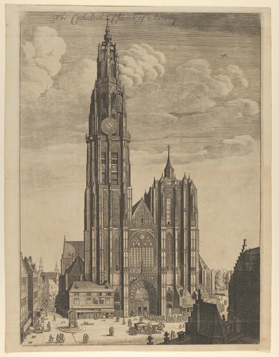 Prospecto da Catedral de Antuérpia Tvrris Ecclesiæ Cathedralis, 1649., 1649 de Wenceslaus Hollar