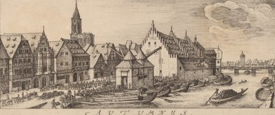 Outono: O Mercado do Vinho, c. 16281629. de Wenceslaus Hollar