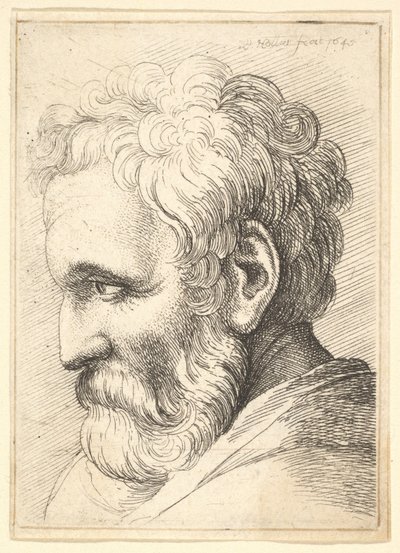 Velho barbudo, 1645. de Wenceslaus Hollar