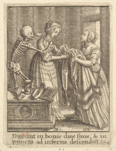 Noiva, da Dança da Morte, 1651. de Wenceslaus Hollar