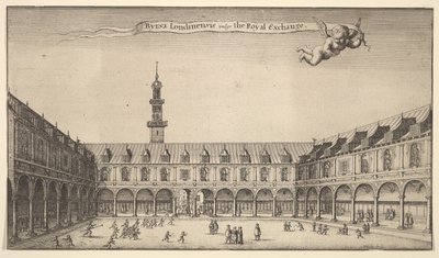 Byrsa geralmente o Royal Exchange em Londres Royal Exchange, Londres, ca. 1647 de Wenceslaus Hollar