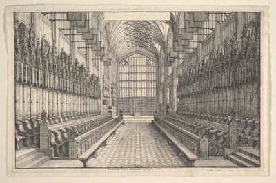 Coro e cadeiral na Capela de São Jorge, Windsor de Wenceslaus Hollar