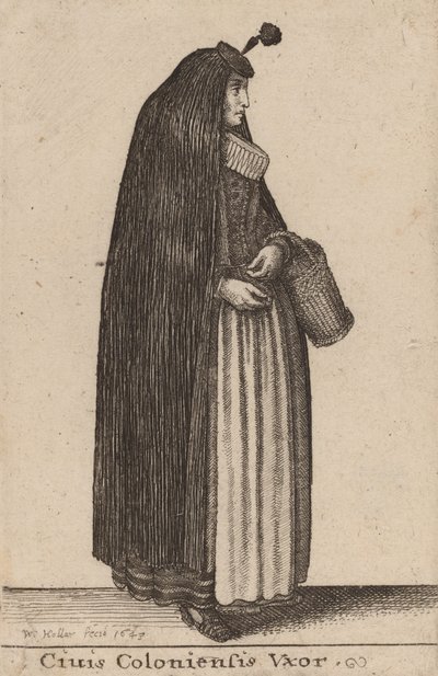 Ciuis Coloniesis Vxor, 1643. de Wenceslaus Hollar