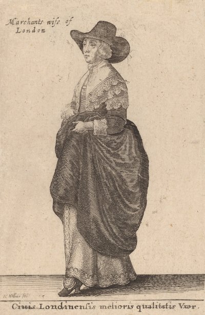 Ciuis Londinensis Melioris Qualitatis Vxor, 1643. de Wenceslaus Hollar