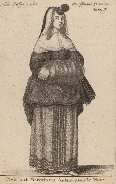 Ciuis aut Mercatoris Antuerpiensis Vxor, 1650. de Wenceslaus Hollar
