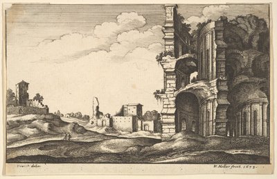 Ruínas clássicas, 1673. de Wenceslaus Hollar
