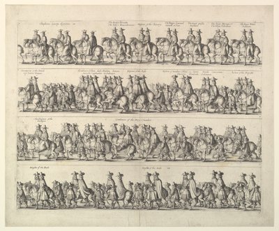 Procissão de coroação de Carlos II através de Londres, 1662. de Wenceslaus Hollar