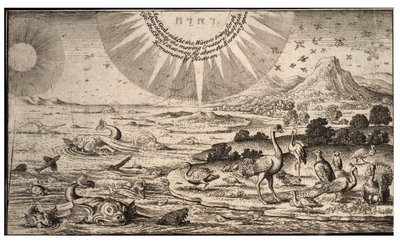 Criação de pássaros e peixes. Estado 1 de Wenceslaus Hollar