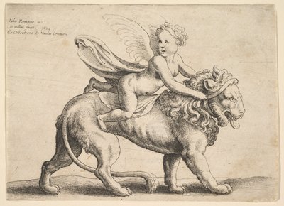 Cupido em um leão, 1652. de Wenceslaus Hollar