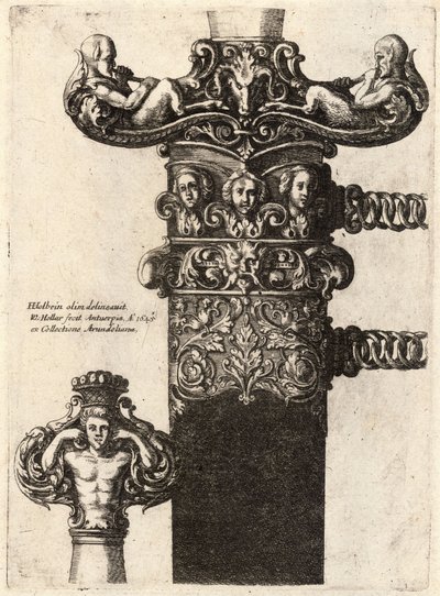 Adaga e bainha, de um desenho de Hans Holbein de Wenceslaus Hollar