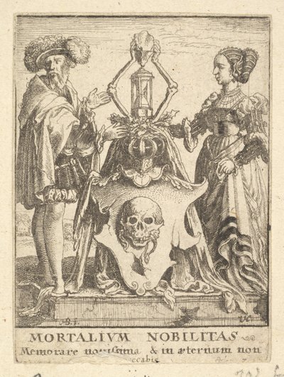 Brasão de armas da Morte, da Dança da Morte, 1651. de Wenceslaus Hollar