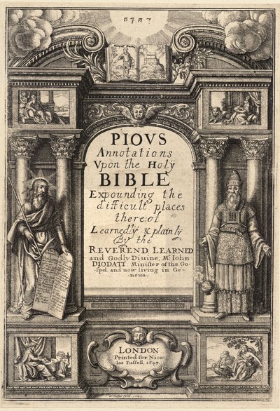 Diodati.  Anotações piedosas. Estado 1 de Wenceslaus Hollar