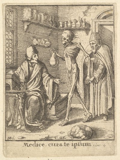 Doutor, da Dança da Morte, 1651. de Wenceslaus Hollar