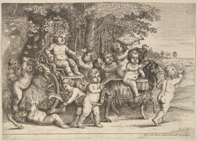Onze Rapazes e Três Cabras, 1625-77. de Wenceslaus Hollar