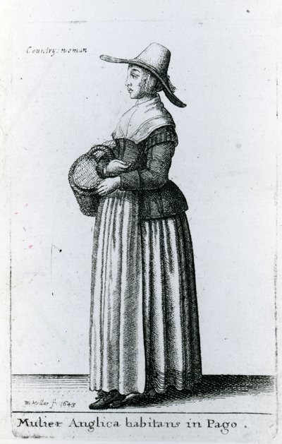 Inglês mulher do país, 1643 de Wenceslaus Hollar