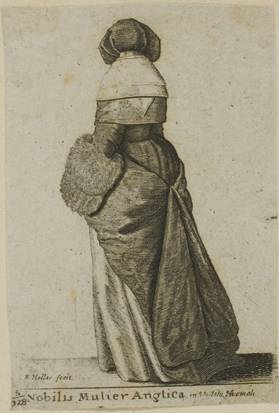 Nobre inglesa em roupas de inverno de Wenceslaus Hollar