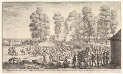 Entrada do Conde de Thurn e Táxis em Hemissen, ca. 1651 de Wenceslaus Hollar