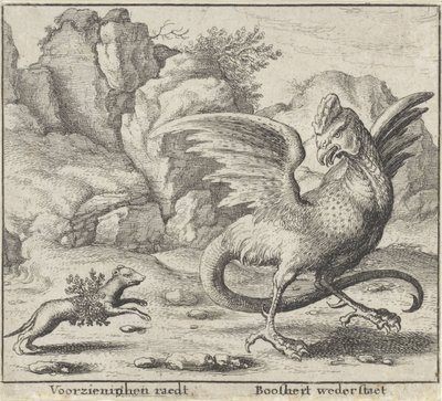 Fábula do basilisco e da doninha
Fábulas (título da série) de Wenceslaus Hollar