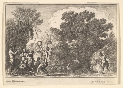 Cinco sátiros e duas ninfas, 1650. de Wenceslaus Hollar