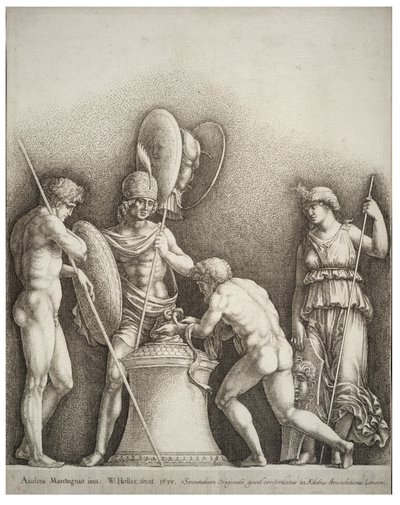 Quatro figuras clássicas, depois de Mantegna de Wenceslaus Hollar
