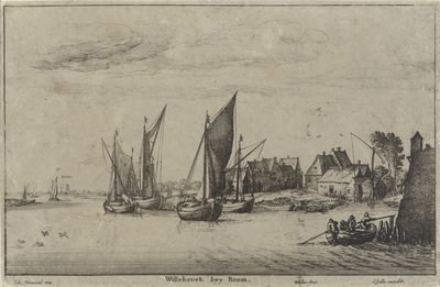 Vista de Willebroek perto de Mechelen
Willebroek bey Boom (título sobre o objecto)
Vistas fluviais e costeiras (título da série) de Wenceslaus Hollar