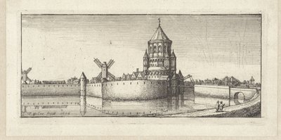 Vista do Kleine Houtpoort em Haarlem de Wenceslaus Hollar
