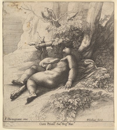 Hércules adormecido, 1625-77. de Wenceslaus Hollar