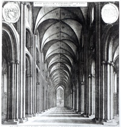 Interior da nave de São Paulo, 1658 de Wenceslaus Hollar