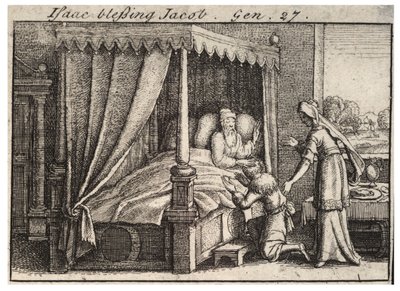 Isaac abençoa Jacob. Estado 2 de Wenceslaus Hollar
