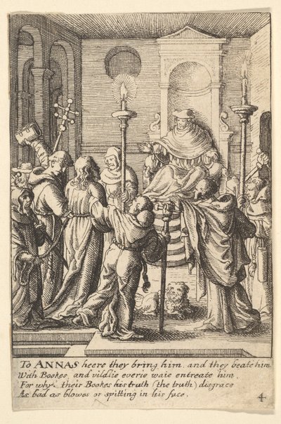 Jesus antes de Anás, 1625-77. de Wenceslaus Hollar