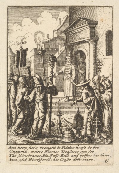 Jesus perante Pilatos, 1625-77. de Wenceslaus Hollar