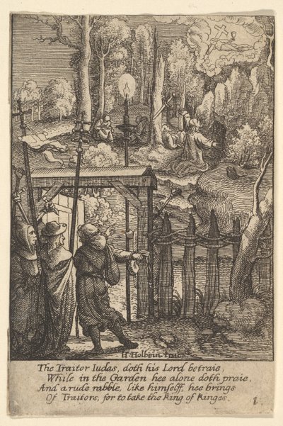 Jesus no Monte das Oliveiras, 1625-77. de Wenceslaus Hollar