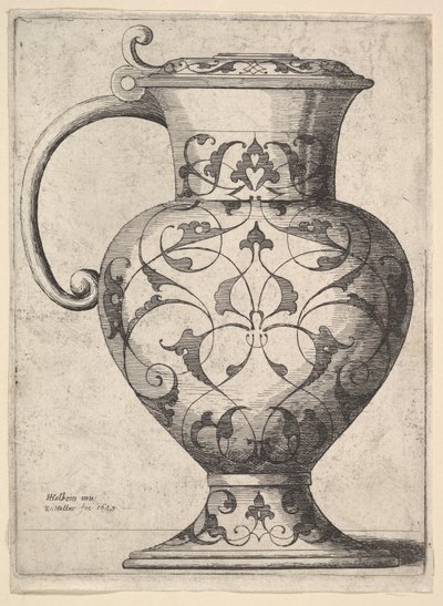 Jarro decorado com arabescos, 1645. de Wenceslaus Hollar
