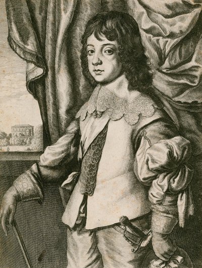 Rei Carlos II como um menino de Wenceslaus Hollar