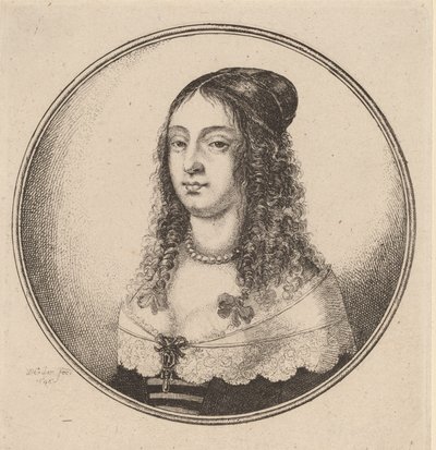 Lady with Ribbons on Curls, 1646. de Wenceslaus Hollar