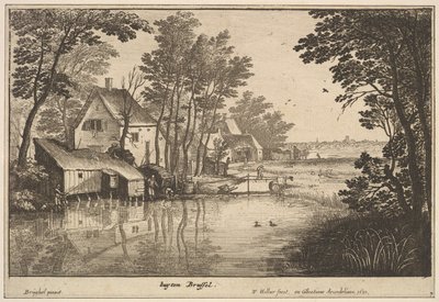 Paisagem com um pescador, 1650. de Wenceslaus Hollar