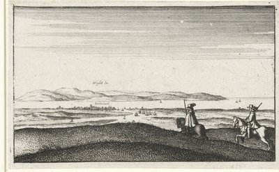 Paisagem com vista para a Ilha de Wight de Wenceslaus Hollar